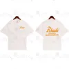 Rhude Mens Designer T-shirt Top Craft Summer Fashion Designer T-shirts Street Casual Manches courtes Style de plage T-shirt Coton Imprimé Rhude Shirt