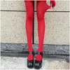 Socks Hosiery Women Anti-Hook Red Pantyhose Stockings Elastic Seamless Tights High Waisted Leggings Heel Drop Delivery Apparel Underwe Otc4I