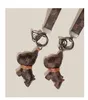 Cartoon Designer Animal Small Dog Creative Schlüsselkette Accessoires Key -Ring PU Leder Brief Muster Auto Schlüsselbund Schmuckgeschenke -Ring -Kette