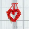 Couronne de fleurs décoratives pour la saint-valentin, tulipe rouge suspendue, décoration florale pour porte d'entrée