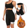 Shapers femininos sauna shaper calças conjunto com sutiã esportivo efeito suor corpo emagrecimento fitness shapewear leggings treino ginásio shorts