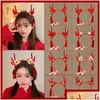 Accesorios para el cabello Dragon Horn 2024 Happy Year Diadema Borla Horquilla Red Bow Estilo chino Hairband Drop Entrega Bebé Niños Maternidad OTPJL