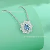 Ontwerper Swarovskis Sieraden Shi Jia 1 1 Gebruikt Kristal Elementen Zonnebloem Kettingen Bloemen Koreaanse versie van Licht Luxe Niche Live Streaming