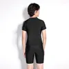 Maillots de bain pour femmes garçons deux pièces maillot de bain sport manches courtes maillot de bain baignade début jeunesse solide short noir surf