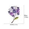 Broches Créatif hortensia broche pull broches fleur littéraire dames violet plante collier pince femmes mariage fête bijoux accessoires