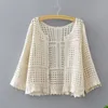 Women's Jackets Women Flare 3/4 Sleeves Kimono Cardigan Hollow Out Crochet Knit Plaid Lace Cropped For Jacket Sun Protection Bea