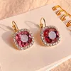 Dangle Earrings Fashion Pink Color Zircon Drop For Women Vintage Glossy Arc Bar Long Thread Tassel Jewelry Gifts Hanging Pendientes