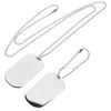 Dog Collars Silver Tag Chain Badge Necklace Men's Necklaces Personalized Tags For