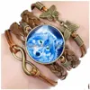 Braccialetti con ciondoli Love Infinity Wolf Bracciale Mtilayer Wrap Glass Cabochon Donna Bambini Gioielli di moda Will And Sandy Drop Delivery Dh61G