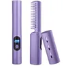 Mini peigne à lisser sans fil, peigne à cheveux rechargeable par USB, outils de coiffure, brosses à cheveux sans fil pour femmes 240119