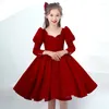 Girl Dresses Kids Clothes Girls Gown Flower Dress For Weddings Velvet Teens Birthday Party Princess Carnival Children Costumes