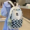 Sacs d'école Plaid Femme Tendance Adolescent Livre Sac Fille Voyage Ordinateur Portable Kawaii Sac À Dos Femmes Loisirs Dames Collège Paquet Mode