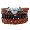 Charm Bracelets Men Punk Metal Love Heart Wings Diy Handmade Braided Leather Mtilayer Chains Bracelet Maxi Statement Fashion Jewelry Dhfca