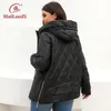 HaiLuoZi printemps veste couleur unie grande taille mode femmes automne manteau décontracté court vêtement d'extérieur à glissière à capuche dame Parkas 7036 240130