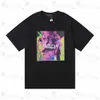 Purple 2024 Designer Mens T-shirt Lettre multicolore Imprimer coton lâche décontracté hommes et femmes t-shirt à manches courtes High Street Hip Hop Mouvement Chemise respirante 3ZLU