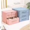 Drawer Organizer Cloth Storage Box With Lid Closet Underwear 3 Grids Bag 240129