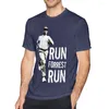 Herr t-skjortor herrar forrest gump run skog t-shirt avslappnad rolig tee skjorta grafisk överdimensionerad tshirt