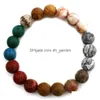 Beaded Update 10mm Universe Natural Stone Agate Armband Stretch Armband For Women Men Fashion Jewelry Drop Delivery DHTSG