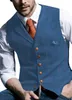 Mens Vests Tweed Suit Business Clothing for Men Striped Waistcoat Punk Vest Groomman Wedding Brwon Black Grey Jacket 240202