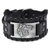 Bedelarmbanden Brede Vintage Armband Dier Wolf Pin Gesp Riem Polsbandje Bangle Manchet Hiphop Mode-sieraden Drop Levering Dhsis