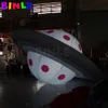 Partihandel grå jätte uppblåsbar UFO -ballong med LED -lampor, lufttätt flygande tefat för att hänga reklamparadekoration