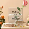 Jarrones Libro decorativo Jarrero Clear Flor Estética de diseño acrílico para decoración de la oficina en casa Amantes de regalos únicos