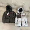 Abrigo de abajo Niños Puffer Abrigos con capucha Moda Invierno A prueba de viento Hooide Black Sier Chaquetas Niños Niñas Niños Outwear Girl Boy Remveable S Otykc