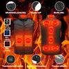 Men USB Infrared 9 Heating Areas Vest Jacket Men Winter Electric Heated Vest Waistcoat For Sports Hiking Oversized S-2XL 240125