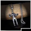 Pendant Necklaces Power Stainless Steel Bodybuilder Necklace Ancient Sier Man Dumbbell With Chain Hip Hop Jewelry Will And Sandy Dro Dhr9B