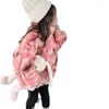 Down Coat Girls' Soft Wool Stand Collar Cotton Clip Thickened Winter Children'S Cardigan Warm Comfortable Jacket