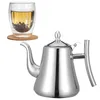 Dinnerware Sets Gooseneck Kettle Electric Stainless Steel Tea Coffee Teapots With Strainers For Stovetop Safe Boiled Silver