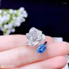 Cluster Rings KJJEAXCMY Fine Jewelry Natural Blue Topaz 925 Sterling Silver Women Gemstone Ring Support Test Elegant