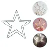 Decorative Flowers Pentagram Garland Hanging Wreath Ring Five-pointed Star Rings Frame For DIY Christmas Shaped Design Hoops