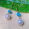 Dangle Earrings Natural White Round Shell Pearl Blue Turquoise Gold Gift Party Year Diy Lucky Classic FOOL'S DAY Holiday Gifts