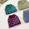 Одежда для собак, вязаный свитер для домашних животных, зеленый клетчатый Тедди, осенне-зимняя одежда, мягкий модный пуловер для щенков, товары Xs-xl