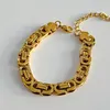 Snake Bone Chain 18K Echte gouden geëlektroplateerde titanium staal retro spiegelketen