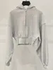 여성 패션을위한 다목적 캐주얼 허리 스타일 재킷을 가진 틈새 짧은 지퍼로드 까마귀 여성용 후드 디자이너