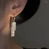 Boucles d'oreilles pendantes en Zircon rectangulaire, tendance, Design Unique, élégant et exquis, pour femmes, bijoux, cadeaux Premium pour fête de mariage