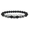 Frisado Atualização Magenetic Hematite Strands Pulseira Imperial Jasper Turquesa Mulheres Mens Pulseiras Moda Jóias Drop Delivery Dhrxz