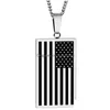 Pendant Necklaces Stainelss Steel American National Flag Necklace Gold Chains Square Tag For Women Men Hip Hop Fashion Jewelry Will Dhqt2