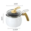 Casseroles Petit Pot Ustensile De Cuisine Profondeur 12Cm 1.9L Outil De Cuisson Soupe Casserole À Lait Pour Pique-nique Cuisinières À Gaz Cuisine À Induction Cam Drop Livraison Maison Gard Otfbo