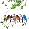 Party Favor Acrylic Stained Bird Panel Glass Fönster Hängande väggdekoration Mini Hemprydnader papegoja fåglar konsthänge mors dag gåvor