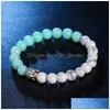 Beaded Buddha Head Nature Stone Strands Bracelet Agate Lava Wristband Women Mens Bracelets Will And Sandy Fashion Jewelry Gift Drop D Dhezt