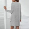 Robes décontractées Robe en fibre de polyester pour femmes douces confortables élégantes femmes confortables élégantes automne-hiver travail de mode