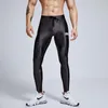 Męskie spodnie błyszczące srebrne ciasne fitness bieganie legginsy treningowe joggery odzieżowe spodnie potu