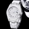 Reloj para hombre con diamantes completos 8215 Movimiento Mecánico automático 42 mm Montre de Luxe Correa de acero inoxidable Reloj de pulsera de moda Relojes impermeables de alta calidad