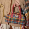 Xiuya Fashion Handbag for Women Vintage American Style Plaid新鮮なかわいいショルダーバッグ高級デザイナーZipper Crossbody 240124