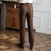 Włoski styl Suitu Suit Pants Men High talia Prosty spodnie Sprężyna jesień moda Anglia Business Casual Pan Streetwear 240123