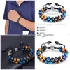 Chaîne 8mm Tiger Eye Hématite Double Couche Bracelet En Pierre Naturelle Arbre De Vie Bracelets Réglables Bracelet Bracelet Manchette Bijoux Dro Dhqda