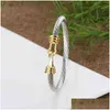 Bangle Designer Armband Dy Luxe Twisted Pearl Head Damesmode Veelzijdige Twist Armbanden Sieraden Geplatineerd Geschenken Drop Deliv Otjwb